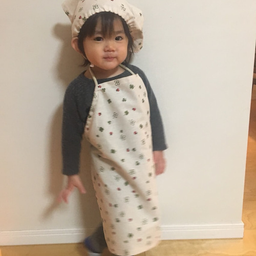 キッズエプロンと三角巾のセット 2歳から4歳サイズ エプロン
