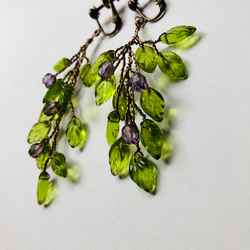 Botanical Twig Earrings-Precocious-Prunes 捷克玻璃珠 第3張的照片