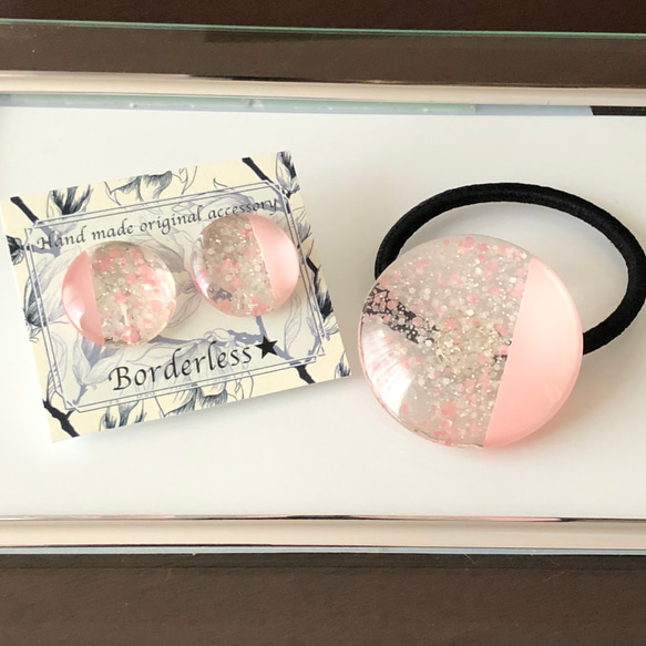 [Creema Limited]春季幸運袋日式粉紅色頭髮彈性耳環套裝 第1張的照片