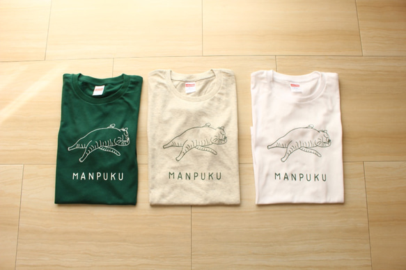 【SALE】しまネコのマンプクTシャツ 4枚目の画像