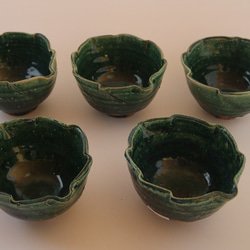 織部木の葉形小鉢５客組み（作品番号O-014) 6枚目の画像