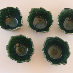 織部木の葉形小鉢５客組み（作品番号O-014) 7枚目の画像