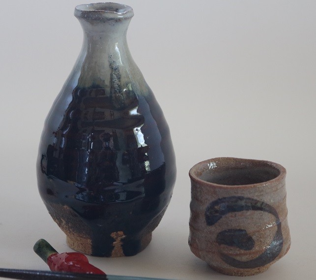 ぐい呑み 唐津焼 □斑唐津四方酒呑 超辛口日本酒専用酒呑 碇 健 作品『Sold out