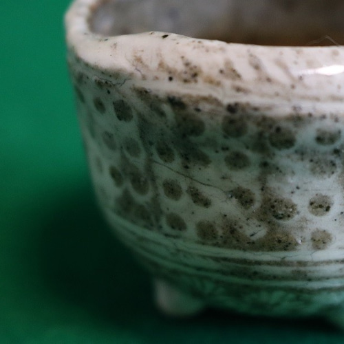 ミニ盆栽鉢(アワビ形三島手)(作品番号J-001) 一輪挿し・花瓶 ミニ盆栽鉢(アワビ形三島手)(作品番号J-001) 一輪挿し・花瓶