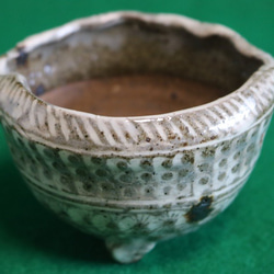 ミニ盆栽鉢（アワビ形三島手）（作品番号J-003） 4枚目の画像