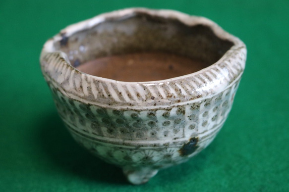 ミニ盆栽鉢（アワビ形三島手）（作品番号J-003） 4枚目の画像