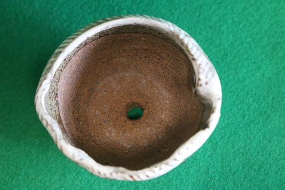 ミニ盆栽鉢（アワビ形三島手）（作品番号J-003） 5枚目の画像