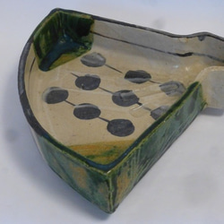 北大路魯山人 織部 扇面皿 北大路魯山人／織部扇面鉢｜美術品の販売｜株式会社 松沢美術