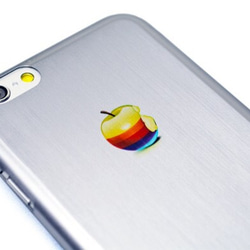 《3D RAINBOW APPLE》 iPhone6/6s 4.7inch極薄オールチタン合金ケース シルバー 1枚目の画像