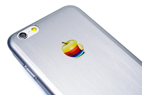 《3D RAINBOW APPLE》 iPhone6/6s 4.7inch極薄オールチタン合金ケース シルバー 1枚目の画像