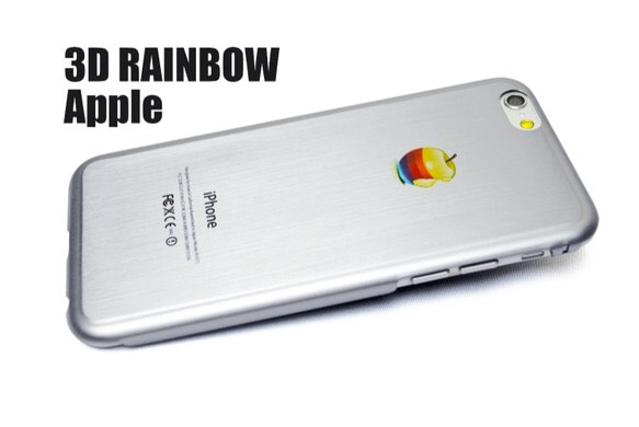 《3D RAINBOW APPLE》 iPhone6/6s 4.7inch極薄オールチタン合金ケース シルバー 2枚目の画像