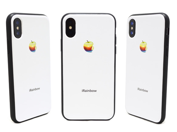 《3D RAINBOW APPLE》 リアルな虹りんご iPhoneX / iPhone10 レザーケースフルカバー 1枚目の画像