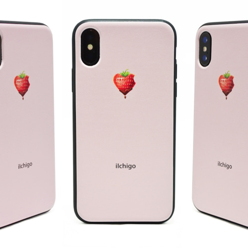 iIchigo》チョコ いちご ハート iPhoneX / iPhone10 レザー