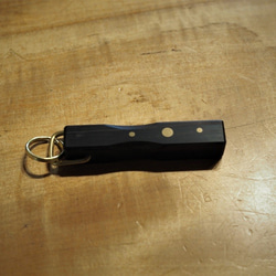 黒檀と真鍮のキーホルダー 3枚目の画像