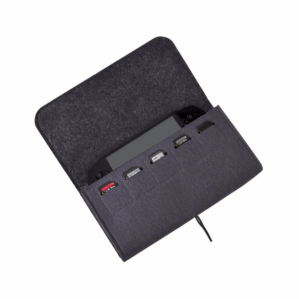 防潑水Nintendo Switch收納包 防撞包 掌機包 保護袋-深灰 第3張的照片