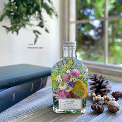 ハーバリウム  liqueur bottle 〜絵本の中の花畑〜　オレンジの森　autumn no.1 3枚目の画像