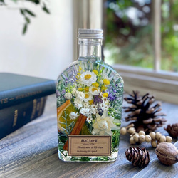 ハーバリウム  liqueur bottle 〜絵本の中の花畑〜　オレンジの森　autumn no.1 2枚目の画像