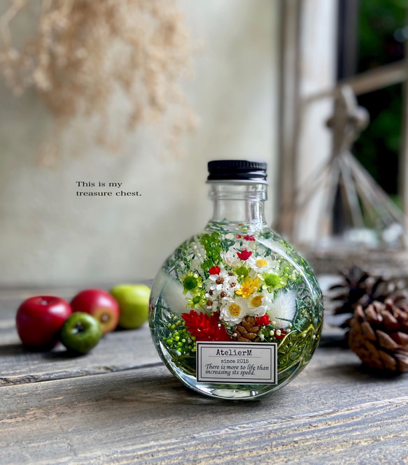 ハーバリウム　〜small treasure〜　小さな宝物　green apple 150ml 3枚目の画像