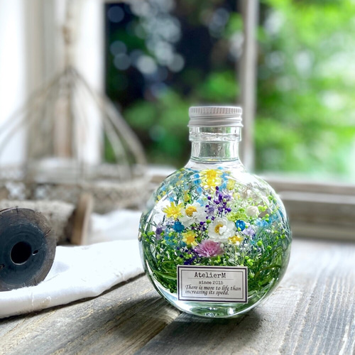 ハーバリウム 〜flower bed〜 150ml neko bottle ハーバリウム・植物