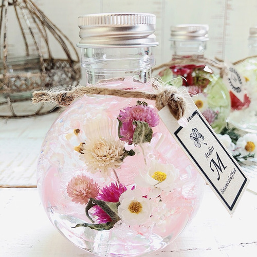 春色いちごのハーバリウムミニボトル 3本セット 表札・ネームプレート  