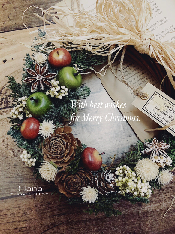 ハーバリウム&ミニフラワーボックス 〜merry christmas〜2点セット 5枚目の画像