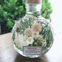 ハーバリウム　〜ボトルの中の花畑　no.2〜150ml  neko bottle 4枚目の画像