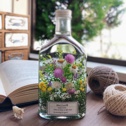 ハーバリウム　〜ボトルの中の花畑〜　アンモビューム　whisky bottle 4枚目の画像
