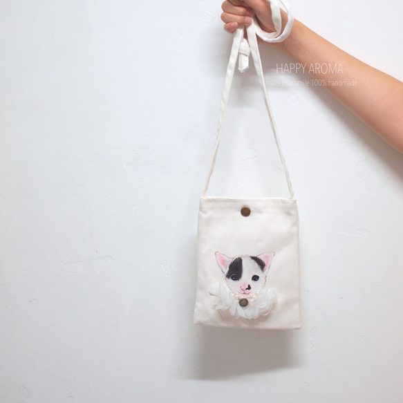 愛 小 毛 孩 系 列 《Hand Painted Bag》 蕾 絲 珍 珠 款 第2張的照片