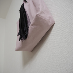 【中】【ピンク】リボンがさらさら揺れるシンプルバッグ 4枚目の画像