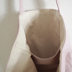 【中】【ピンク】リボンがさらさら揺れるシンプルバッグ 5枚目の画像
