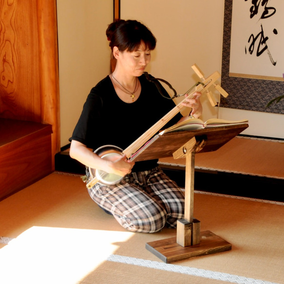和楽器用木製譜面台　エボニー 8枚目の画像