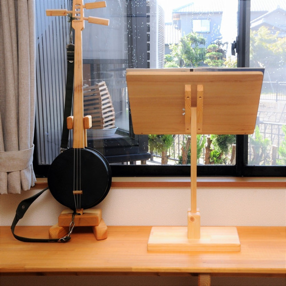 和楽器用木製譜面台　ウッドナチュラル 3枚目の画像