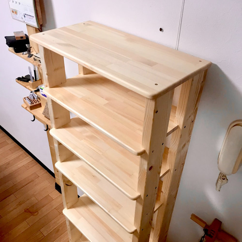 手作り棚 壁面収納 棚 木目 ホワイト 幅60cm×奥行40cm TSセット フィット