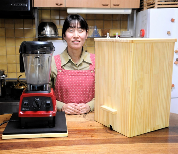 Vitamixミキサー用防音ボックス　ウッドナチュラル　あのうるさいミキサーを静かに使えます！ 7枚目の画像