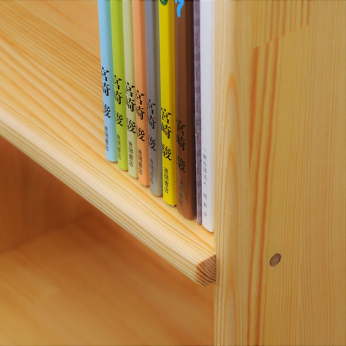 頑丈な本棚ワイド ウッドナチュラル B5判の本にぴったりサイズです