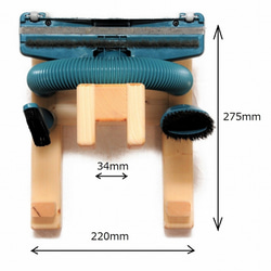 交換ヘッドが全部収納できるマキタクリーナー用木製スタンド　サイクロンアタッチメントにも対応！ 4枚目の画像