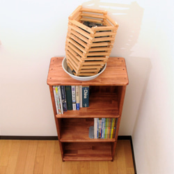 頑丈な本棚ワイド チェリー B5判の本にぴったりサイズです 本棚・絵