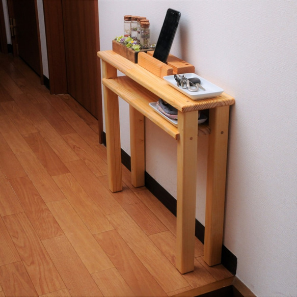 シェルフ　ハンドメイド　作業台　飾り棚　白茶 シェルフ ハンドメイド 作業台 飾り棚 白茶