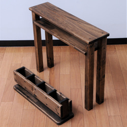 【玄関の台+スリッパ立てのセット】エボニー　頑丈でコンパクトで邪魔になりません！ 2枚目の画像