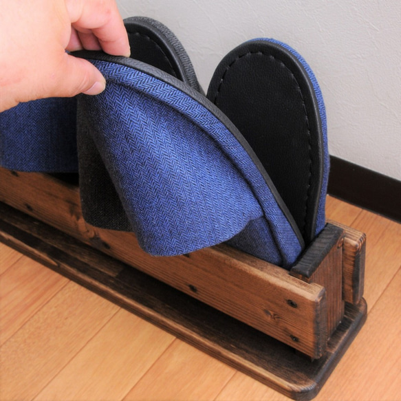 【玄関の台+スリッパ立てのセット】エボニー　頑丈でコンパクトで邪魔になりません！ 5枚目の画像