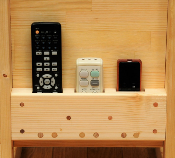 リモコンポケット　マガジンラック付き2本足テーブル用オプションアタッチメント 3枚目の画像