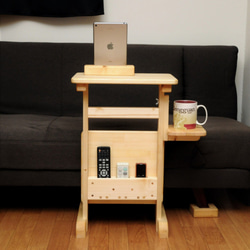 リモコンポケット　マガジンラック付き2本足テーブル用オプションアタッチメント 6枚目の画像