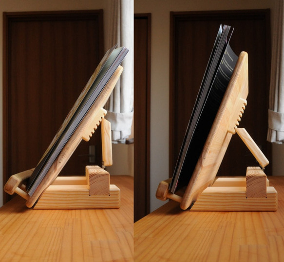 大きくてしっかりした木製卓上譜面台　ブックスタンドやタブレットスタンドとしても使えます 3枚目の画像