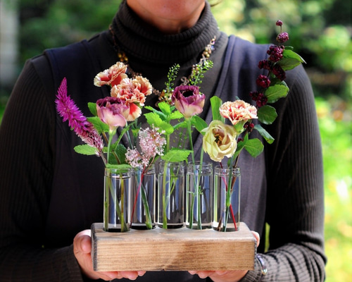 5輪挿しフラワースタンド エボニー 一輪挿し・花瓶・花器 工房 5輪挿しフラワースタンド エボニー 一輪挿し・花瓶・花器 工房