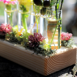 5輪挿しフラワースタンド「お花畑」　ウッドナチュラル 3枚目の画像