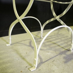 アンティーク調 フォールディング ガーデンチェア 折り畳み アイアン木製椅子 5枚目の画像