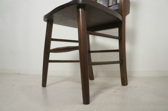 アンティーク調 ボックス付 チャーチチェア 教会 木製椅子 ダーク 4枚目の画像