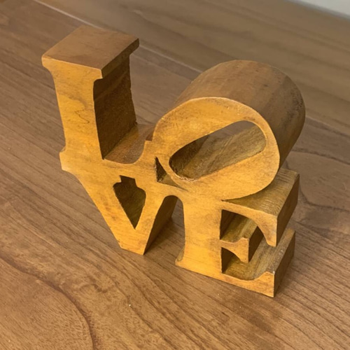 LOVE オブジェ 木製無垢材 ウッドオブジェ 卓上 インテリア 雑貨 天然