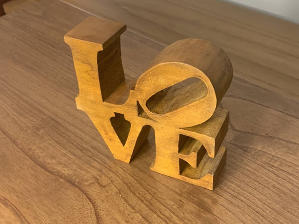 LOVE オブジェ 木製無垢材 ウッドオブジェ 卓上 インテリア 雑貨 天然