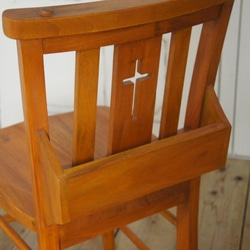 【エビ様専用　2脚セット　脚カット】アンティーク調 ボックス付 クロス チャーチチェア 教会 椅子 3枚目の画像